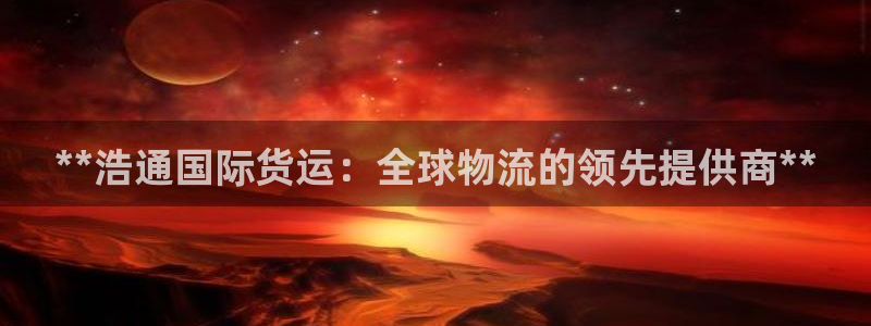 尊龙目前在哪：**浩通国际货运：全球物流的领先提供商**